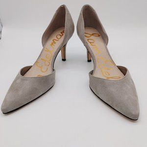 Sam Edelman women shoes pump scarpin suede grey size 5  soulier femme escarpin